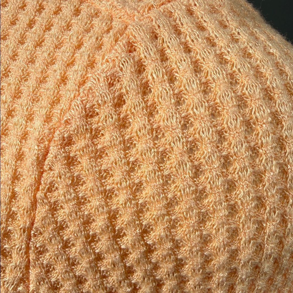 Free People Peach Ribbed Long Sleeve Crop Top (rack3) - Picture 4 of 7